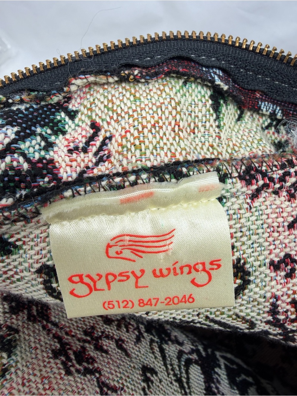 Gypsy Wings Floral Tapestry Backpack whimsical- Black Floral - Picture 6 of 9
